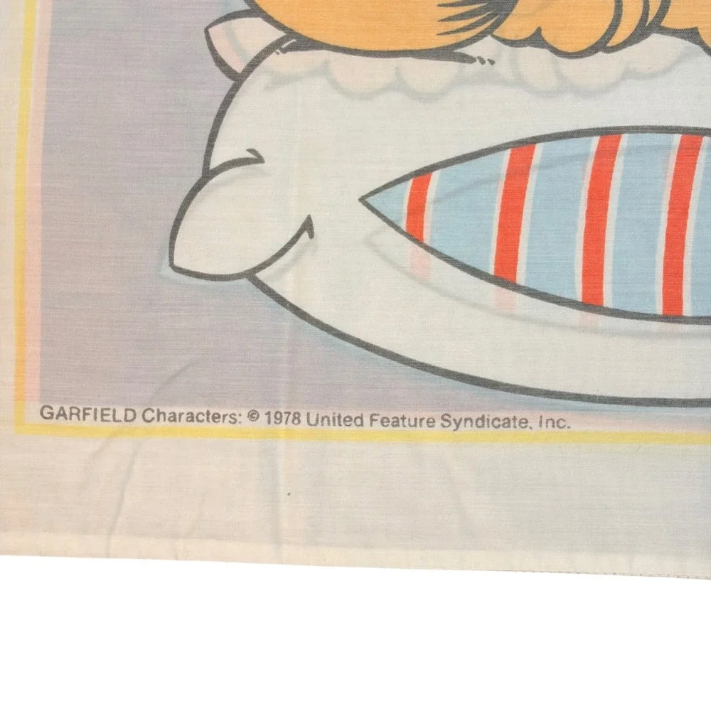 VTG 1978 Garfield Sleeping on Pillow Pillowcase Standard Cotton Blend Jim Davis‎